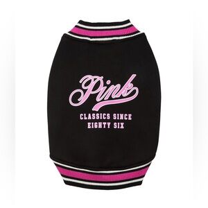 PINK Black and Pink Varsity Style Dog Jacket NWT